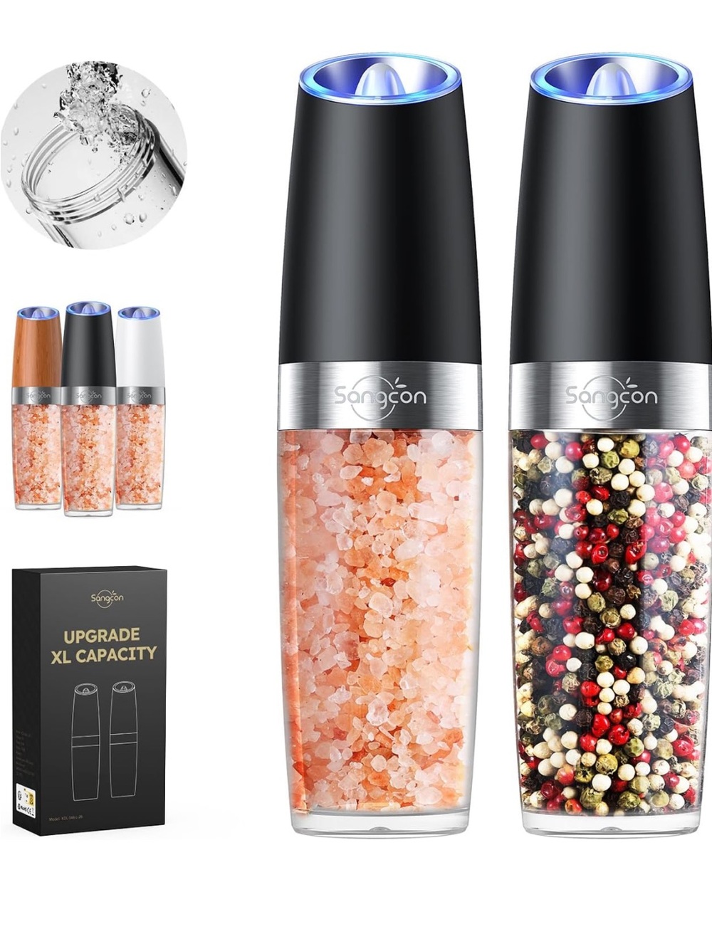 Electric Salt and Pepper Grinder Set